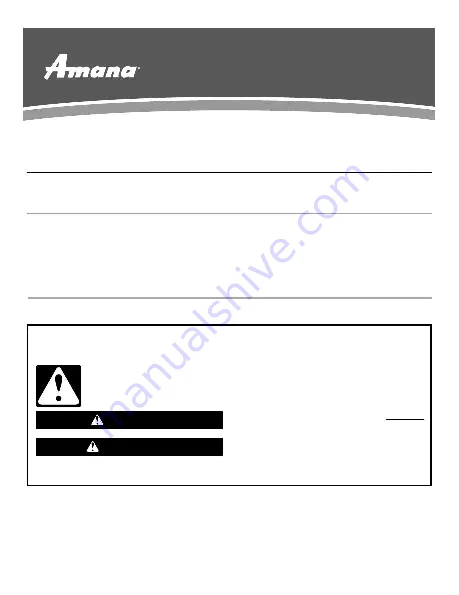Amana A8RXNGMW Скачать руководство пользователя страница 1