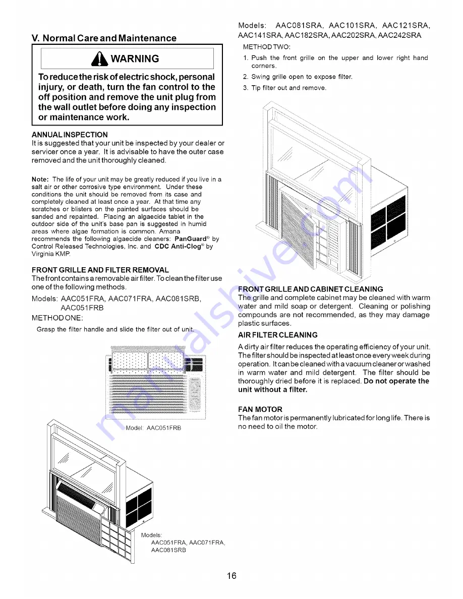 Amana AAC081SRB Service Service Manual Download Page 40