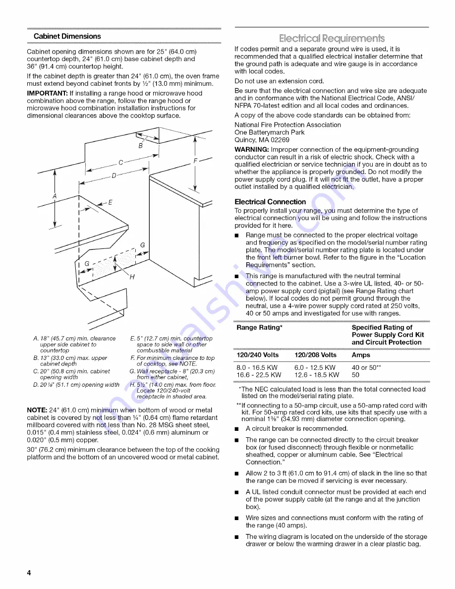 Amana AEP200VAW0 Скачать руководство пользователя страница 4