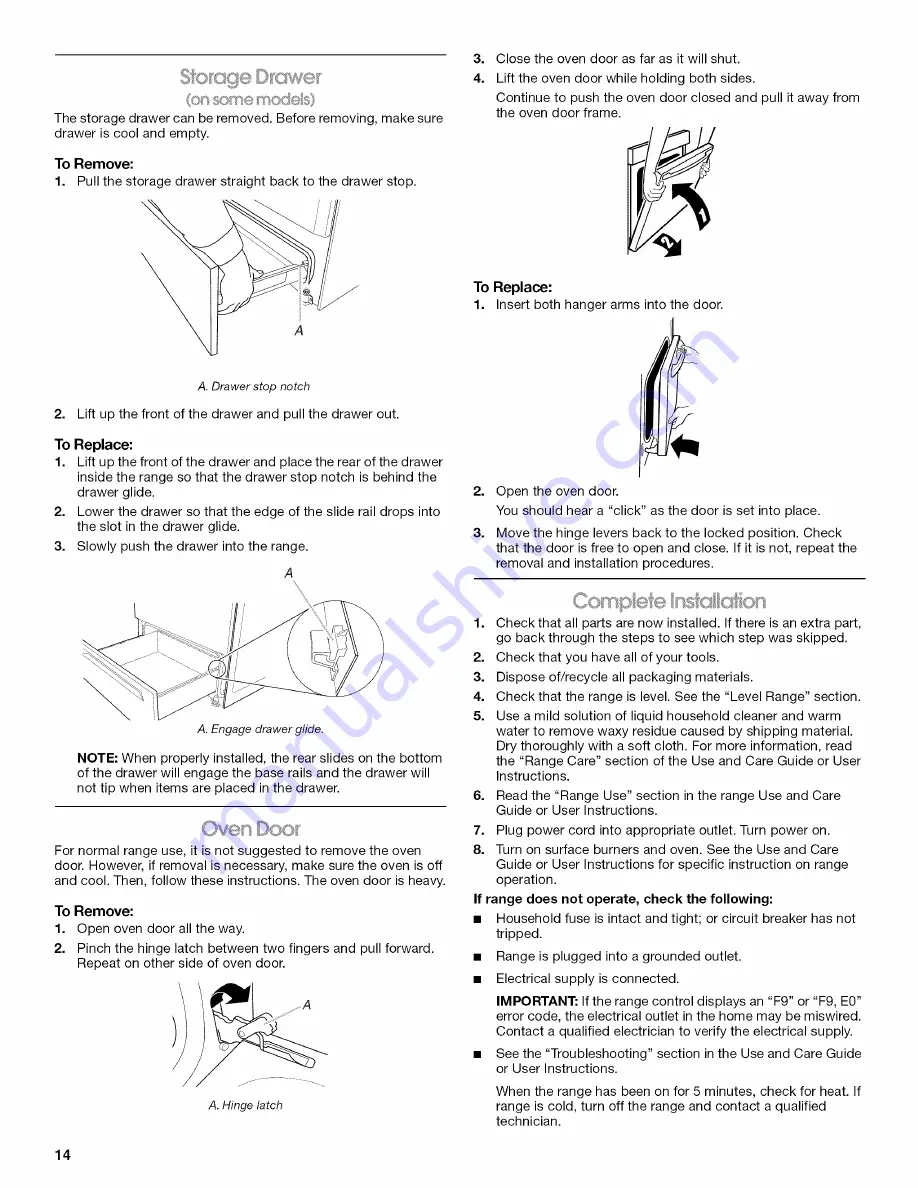 Amana AER5523XAB1 Installation Instructions Manual Download Page 46