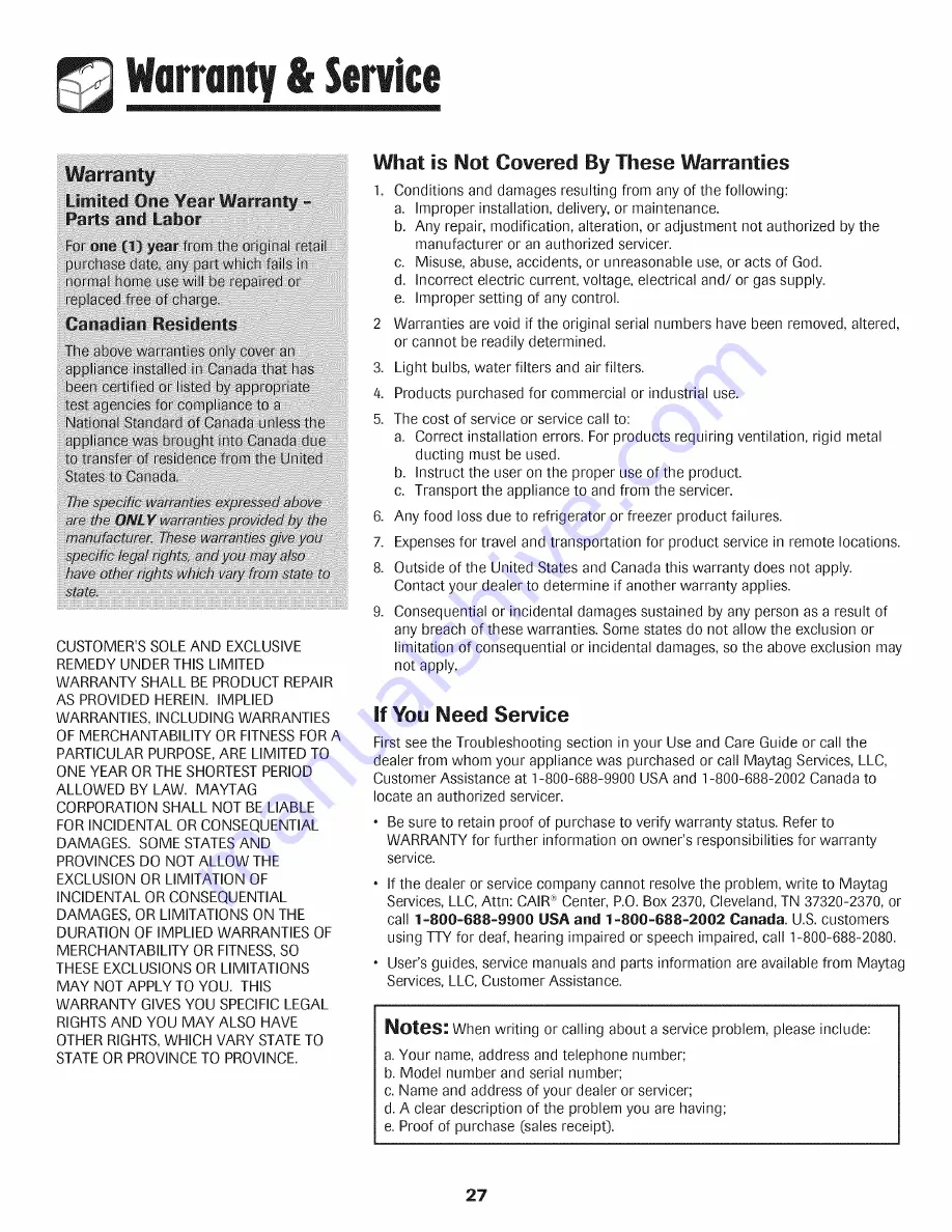 Amana AER5845QAF17 Use & Care Manual Download Page 28