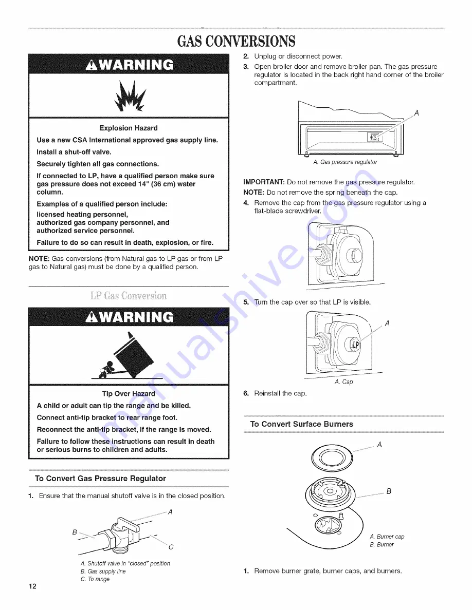 Amana AGG222VDB0 Installation Instructions Manual Download Page 12