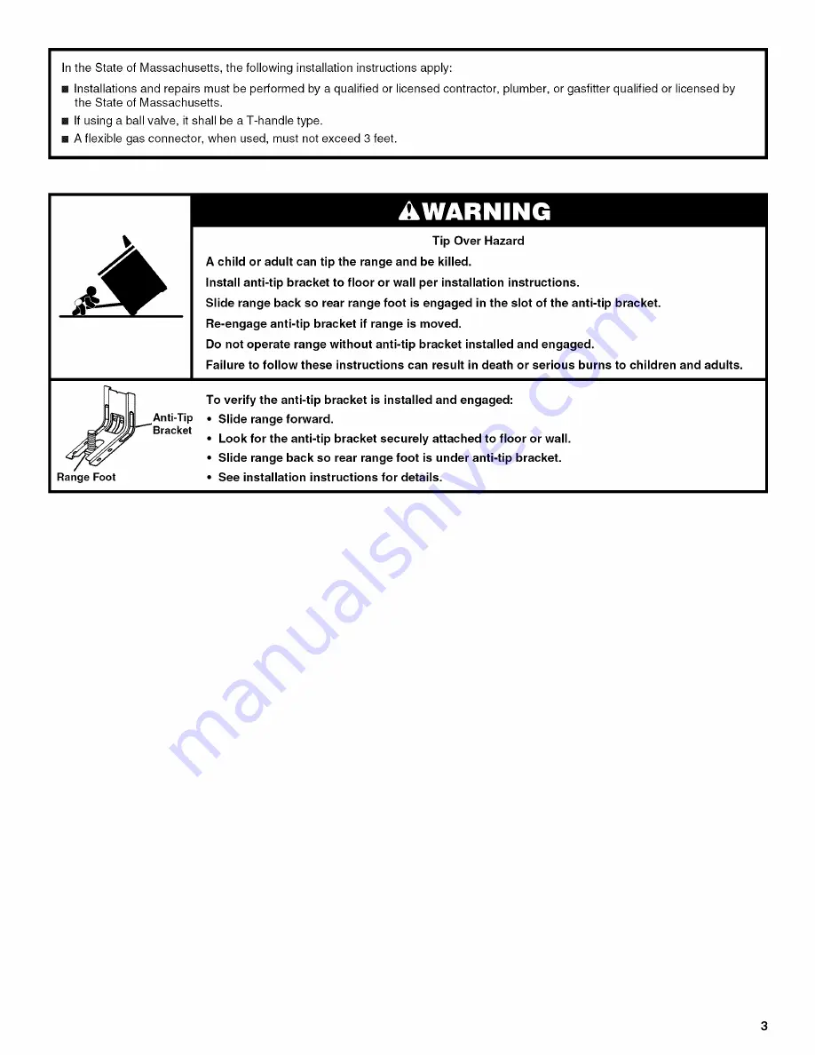 Amana AGP200VDW1 Installation Instructions Manual Download Page 3