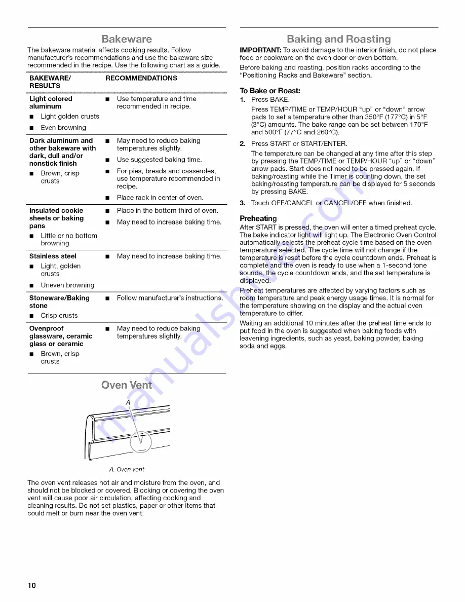 Amana AGR4433XDB1 Use & Care Manual Download Page 10