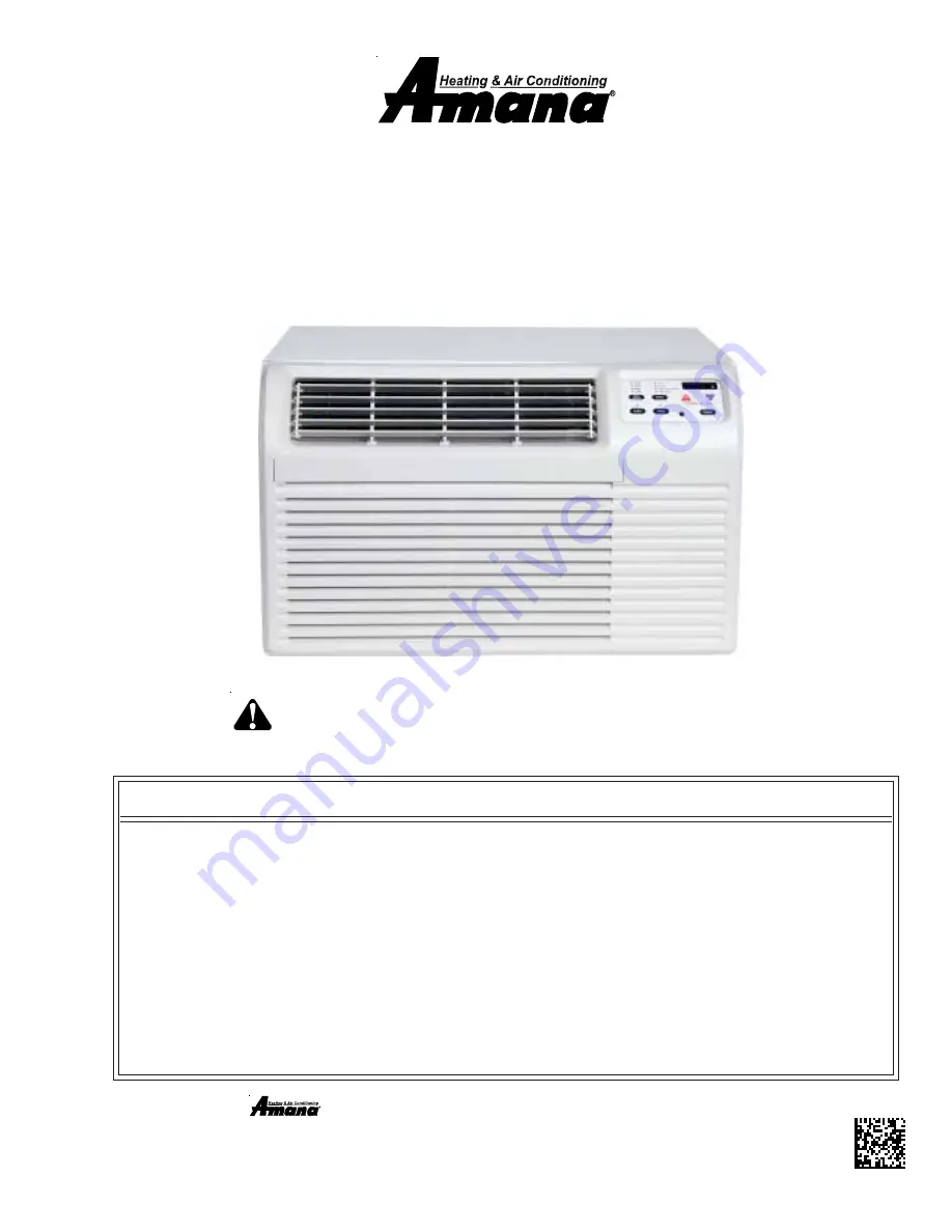 Amana AHQ246 Installation Instructions Manual Download Page 1