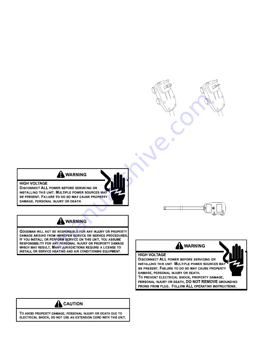 Amana AHQ246 Installation Instructions Manual Download Page 2