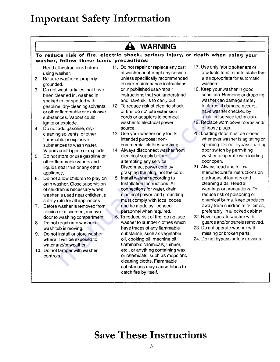 Amana ALW880QAW Owner'S Manual Download Page 3