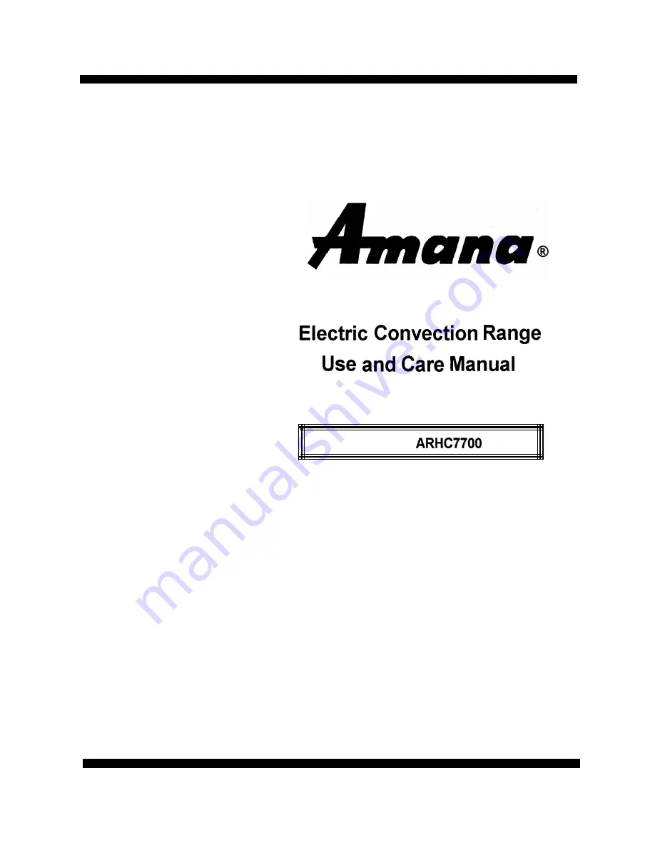 Amana ARHC7700 Скачать руководство пользователя страница 1