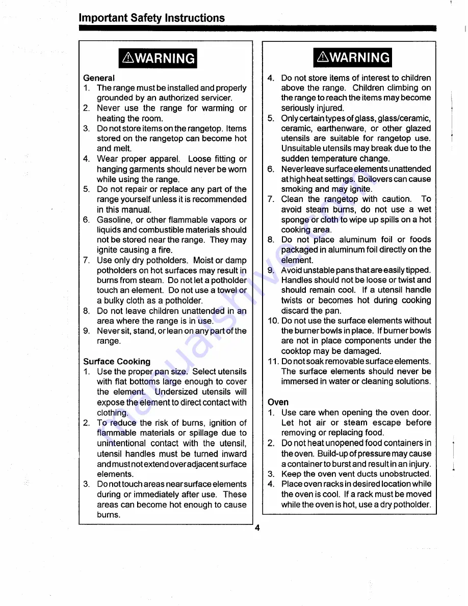 Amana ARR624 Use & Care Manual Download Page 4