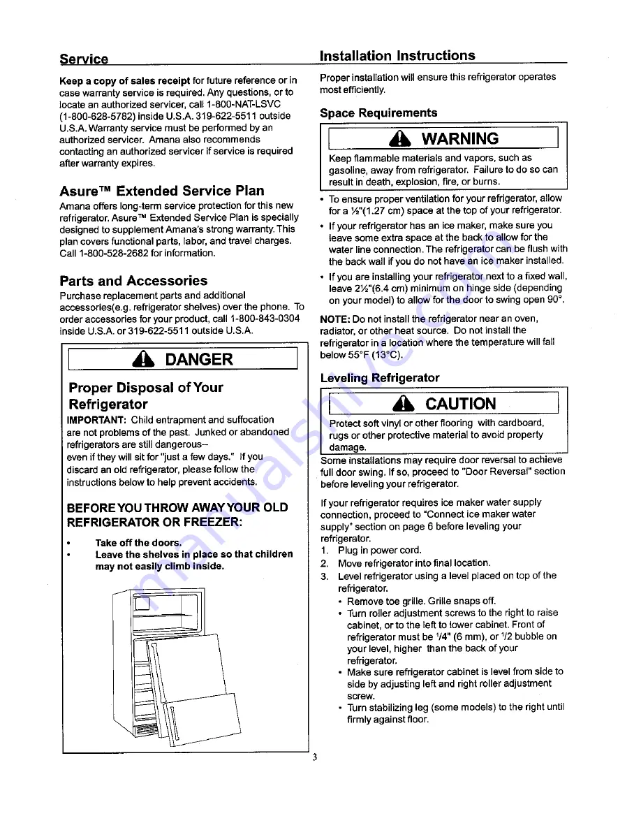 Amana BX518V Owner'S Manual Download Page 3