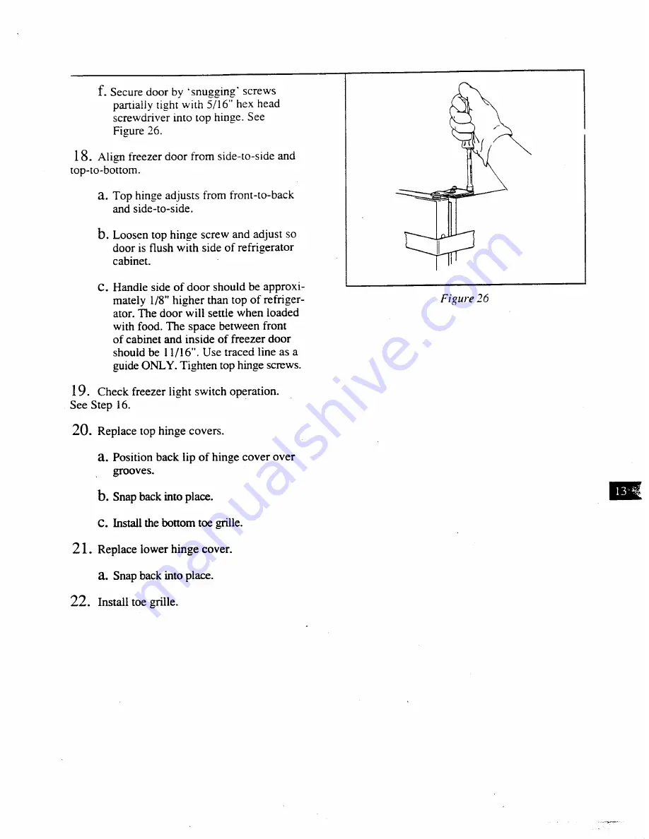 Amana Deep Door Mount Refrigerator Installation Instructions Manual Download Page 7