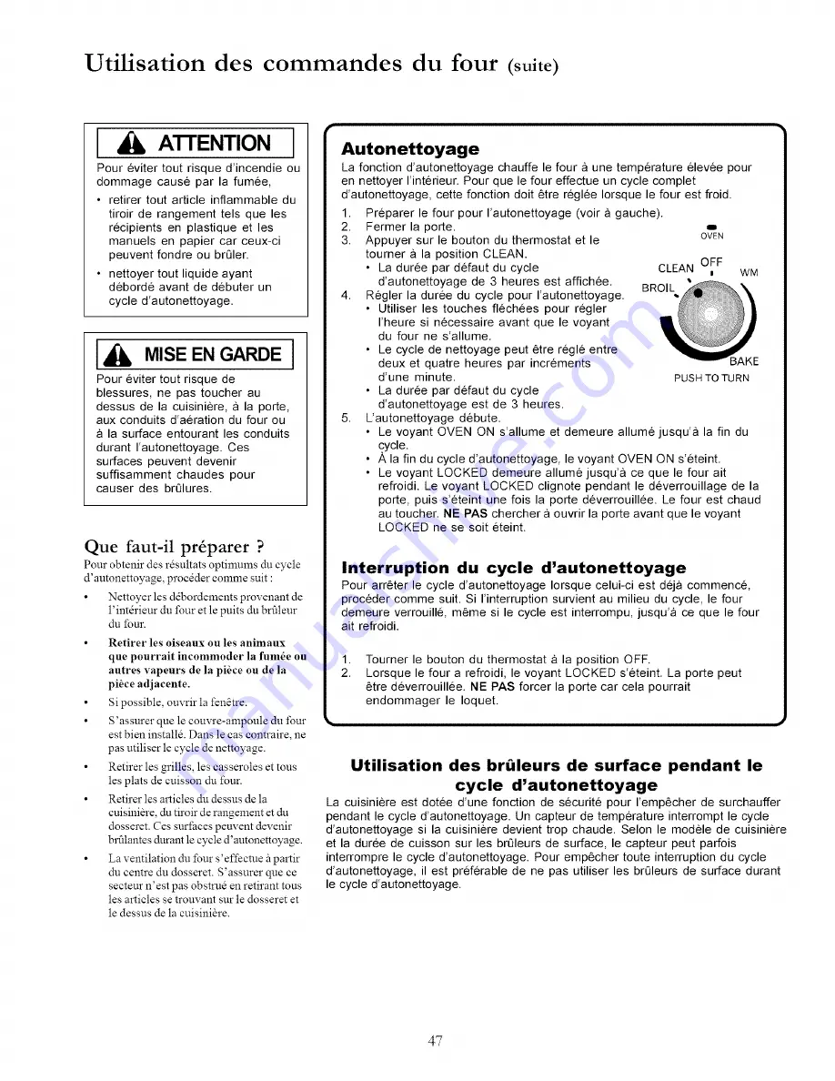 Amana Distinctions DCF3305A Owner'S Manual Download Page 47