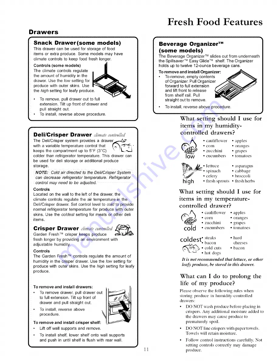 Amana Distinctions DRS246RBC Owner'S Manual Download Page 11