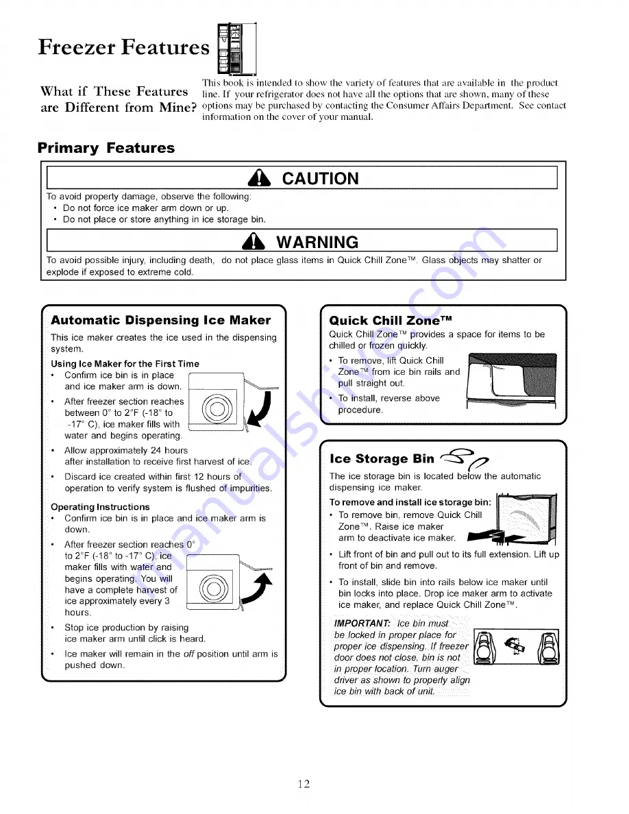 Amana Distinctions DRS246RBC Owner'S Manual Download Page 12