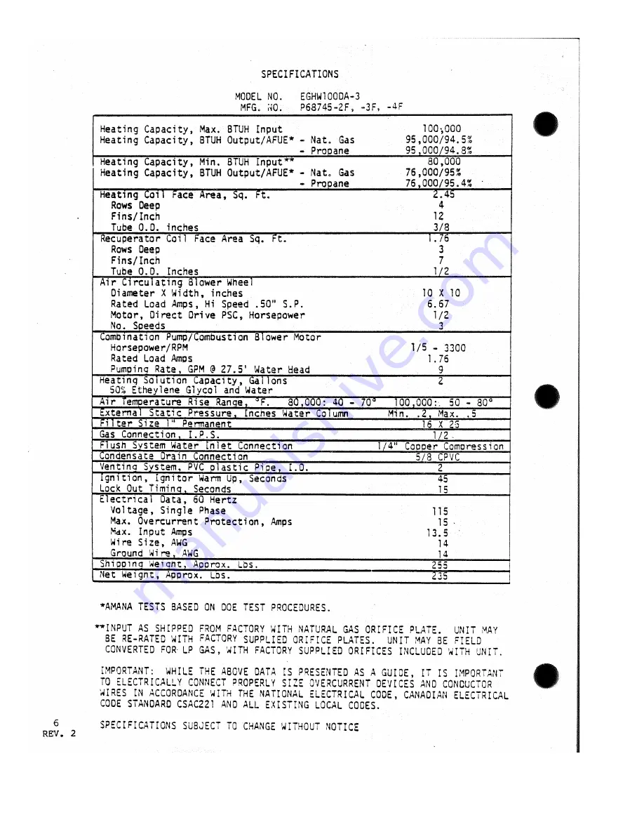 Amana Energy Command EGWH100DA3 P6874502F Service Instructions Manual Download Page 8