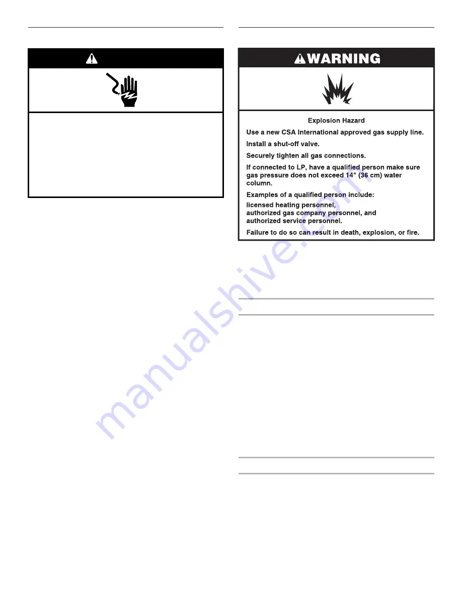 Amana FREESTANDING GAS RANGE Installation Instructions Manual Download Page 6