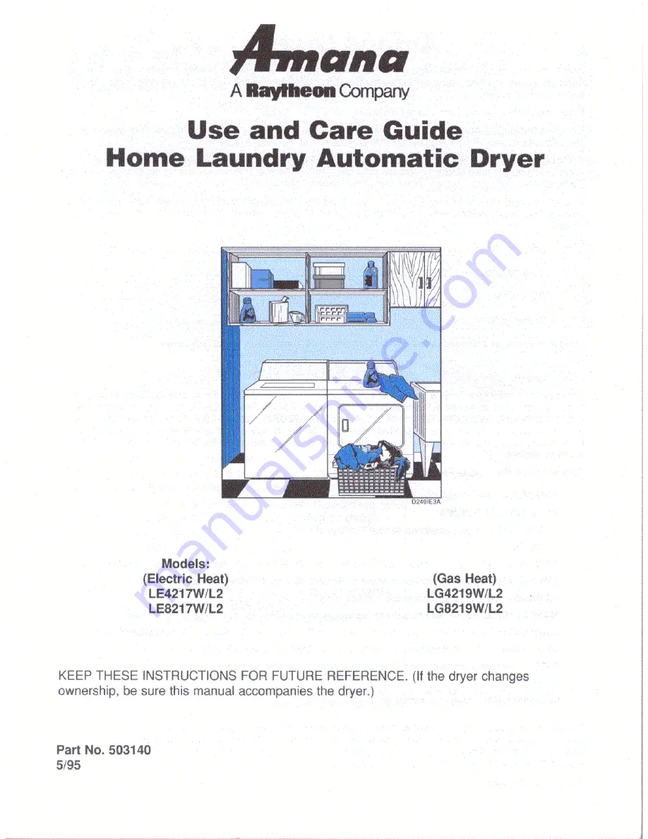 Amana LE4217W/L2 Use And Care Manual Download Page 1