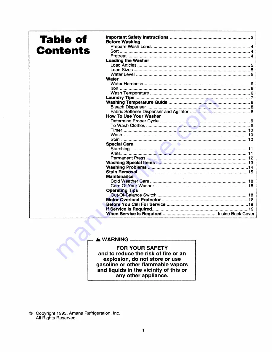 Amana LW4302*1 Use And Care Manual Download Page 3