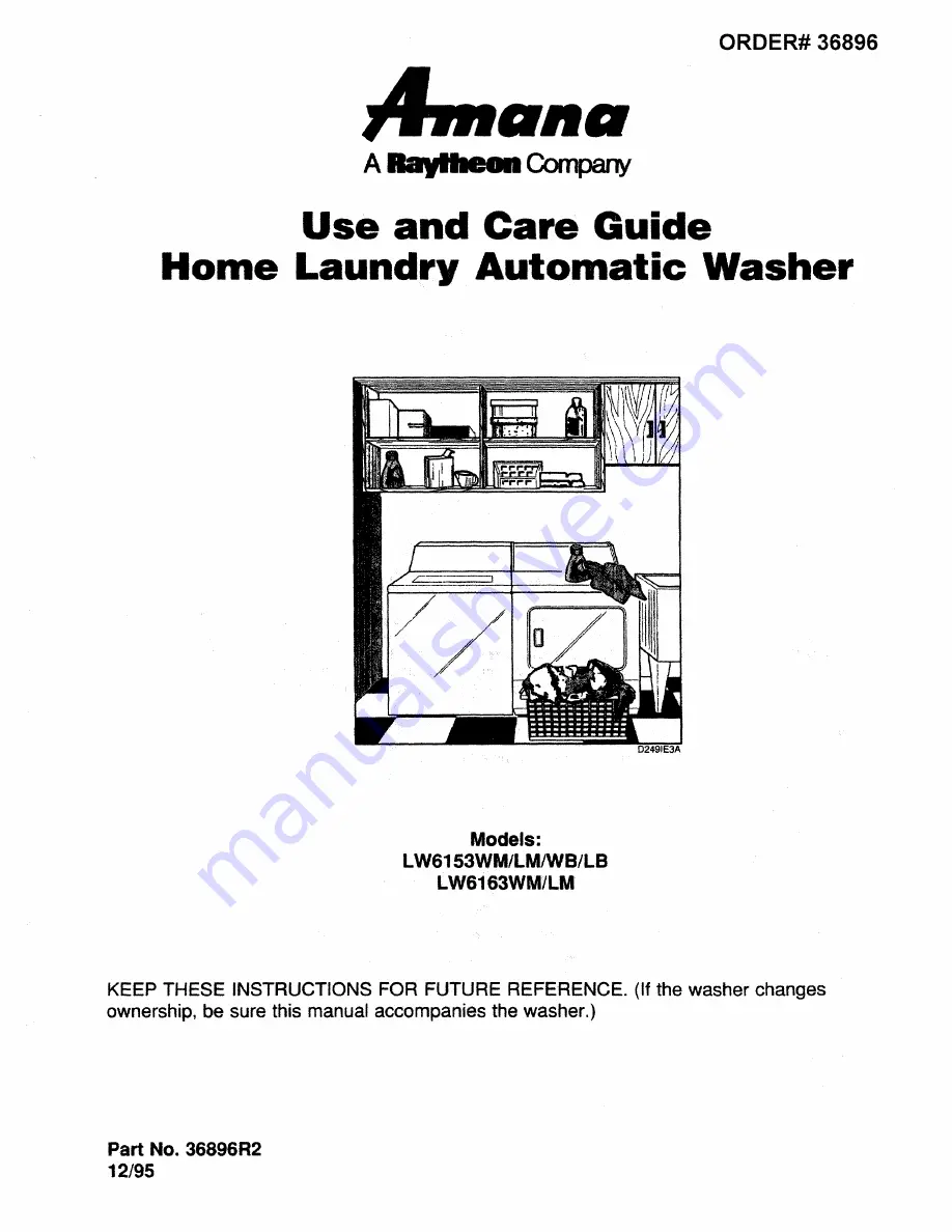 Amana LW6153LB Use And Care Manual Download Page 1