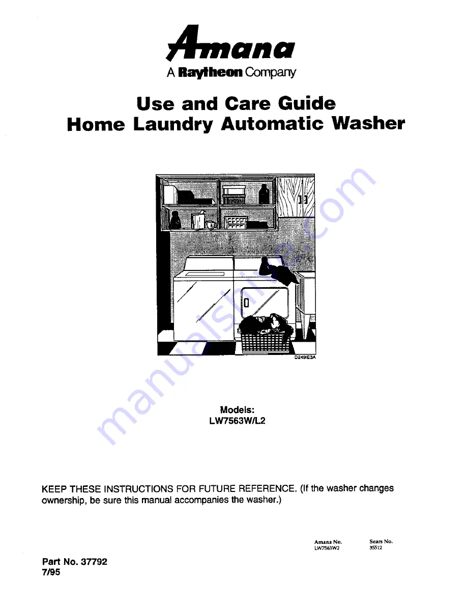 Amana LW7563L2 Use And Care Manual Download Page 1