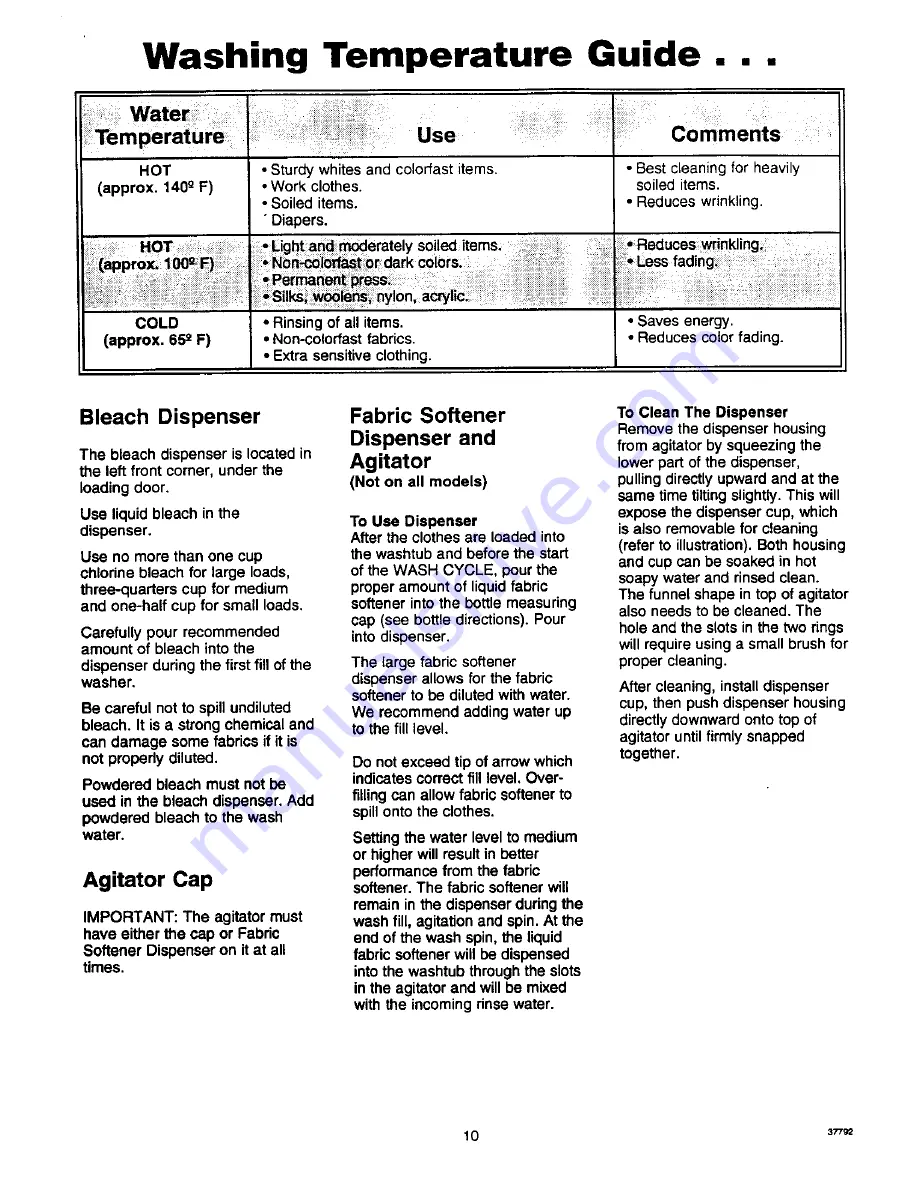 Amana LW7563L2 Use And Care Manual Download Page 10