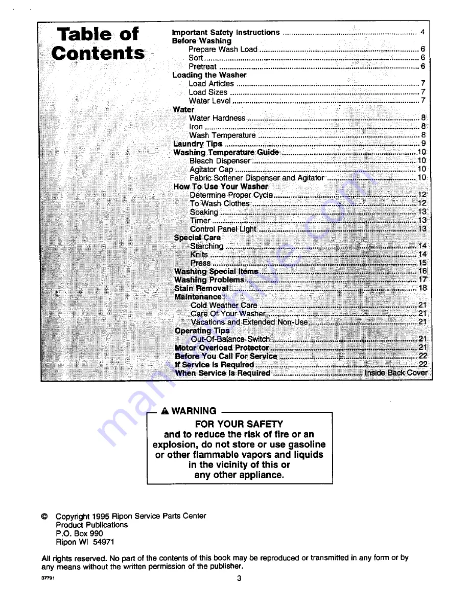 Amana LW8263L2 Use And Care Manual Download Page 3