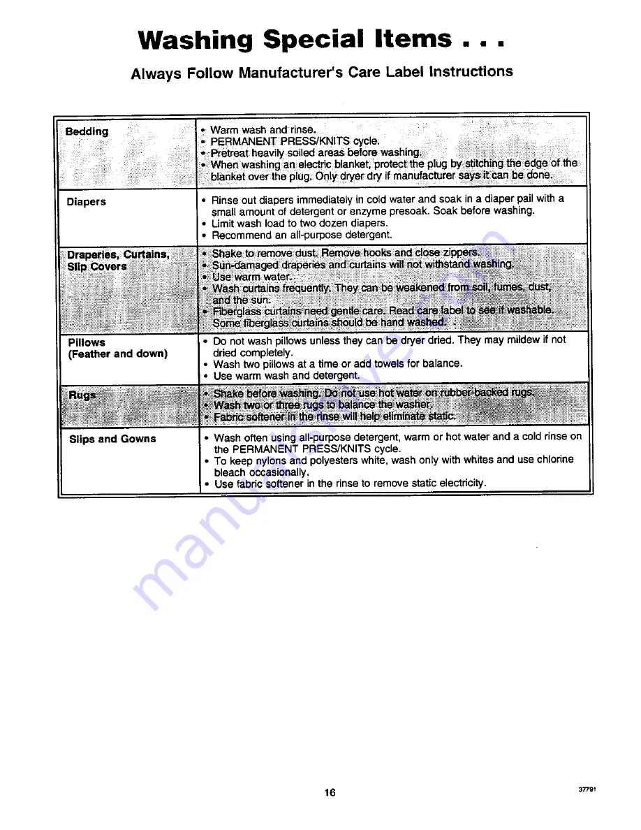 Amana LW8263L2 Use And Care Manual Download Page 16