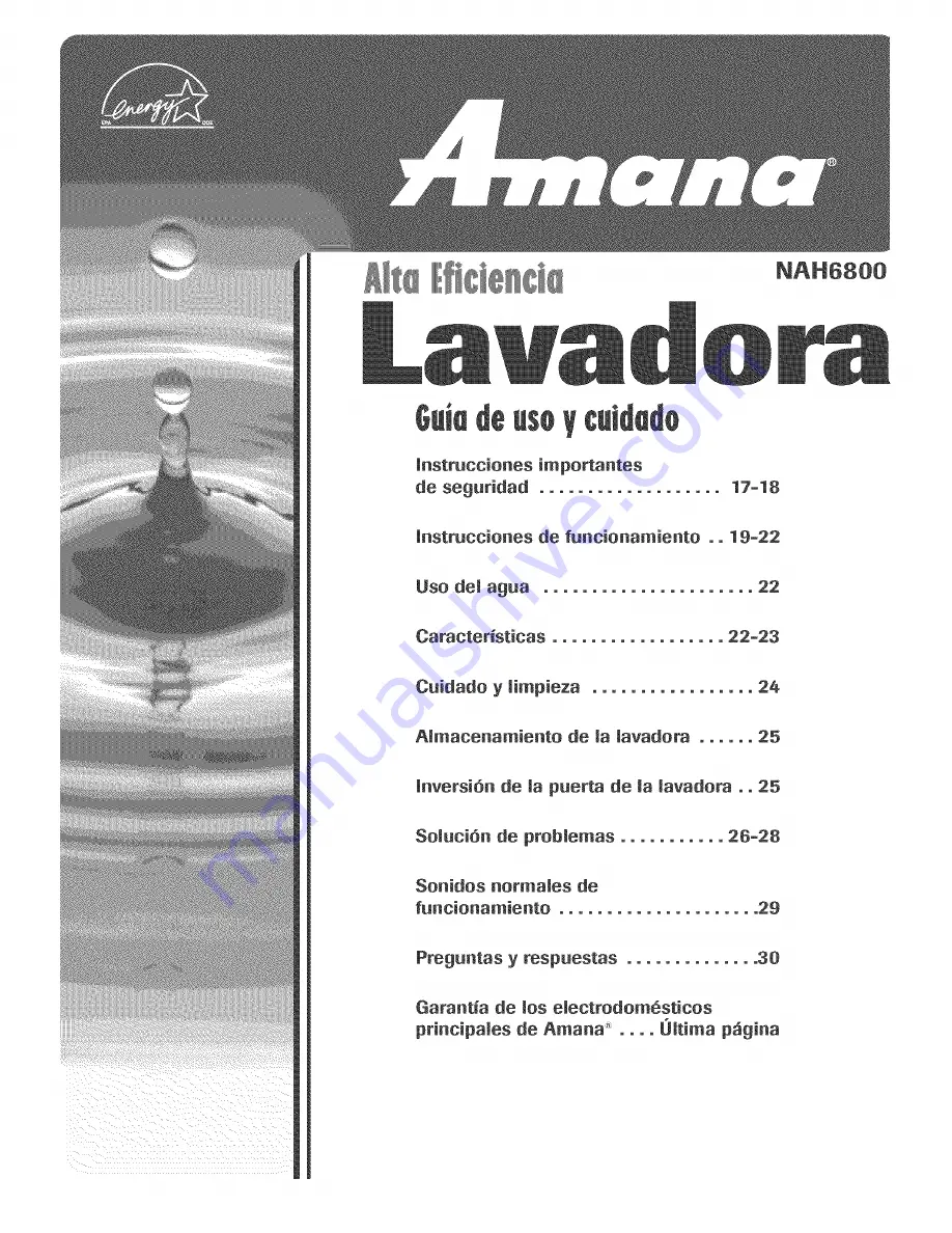 Amana NAH6800 Use & Care Manual Download Page 17