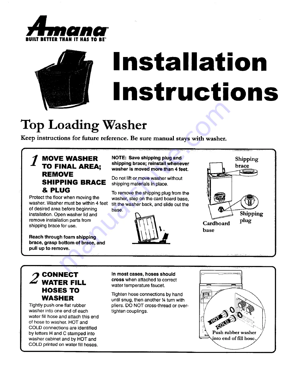 Amana NAV2330AWW Installation Instructions Manual Download Page 1