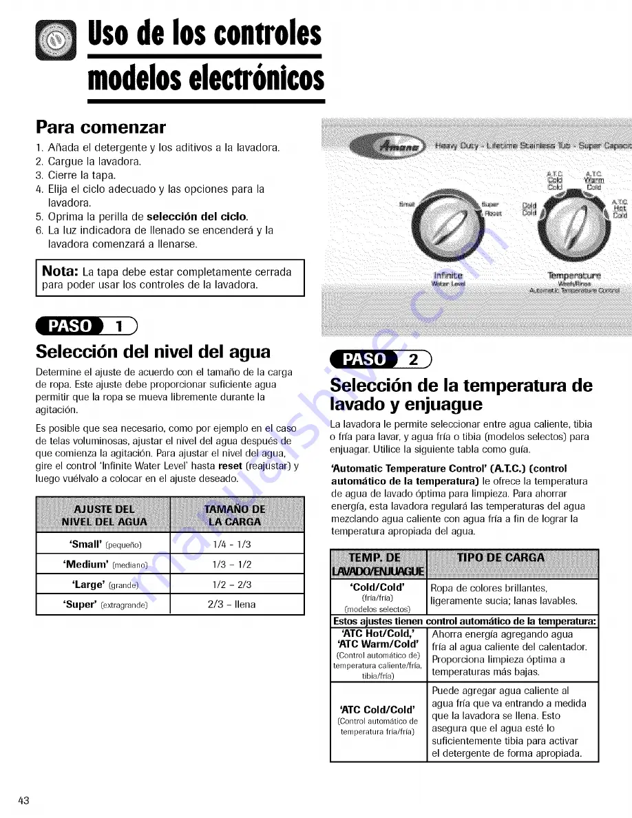 Amana NAV2335AWW Use & Care Manual Download Page 44