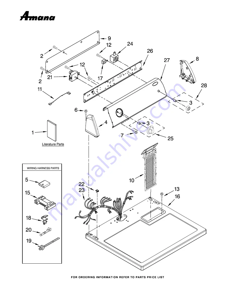 Amana NED5100TQ0 Parts List Download Page 1