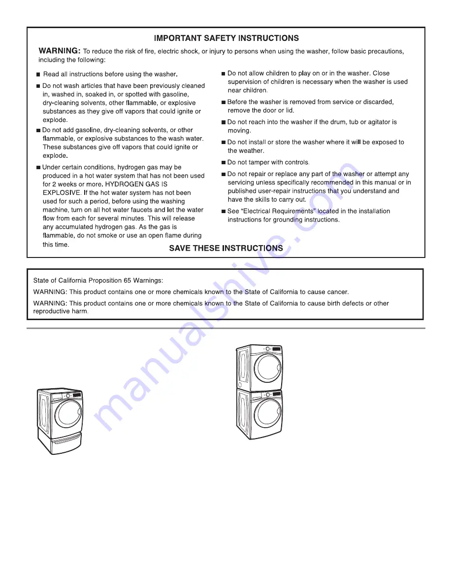 Amana nfw5800d Use & Care Manual Download Page 3