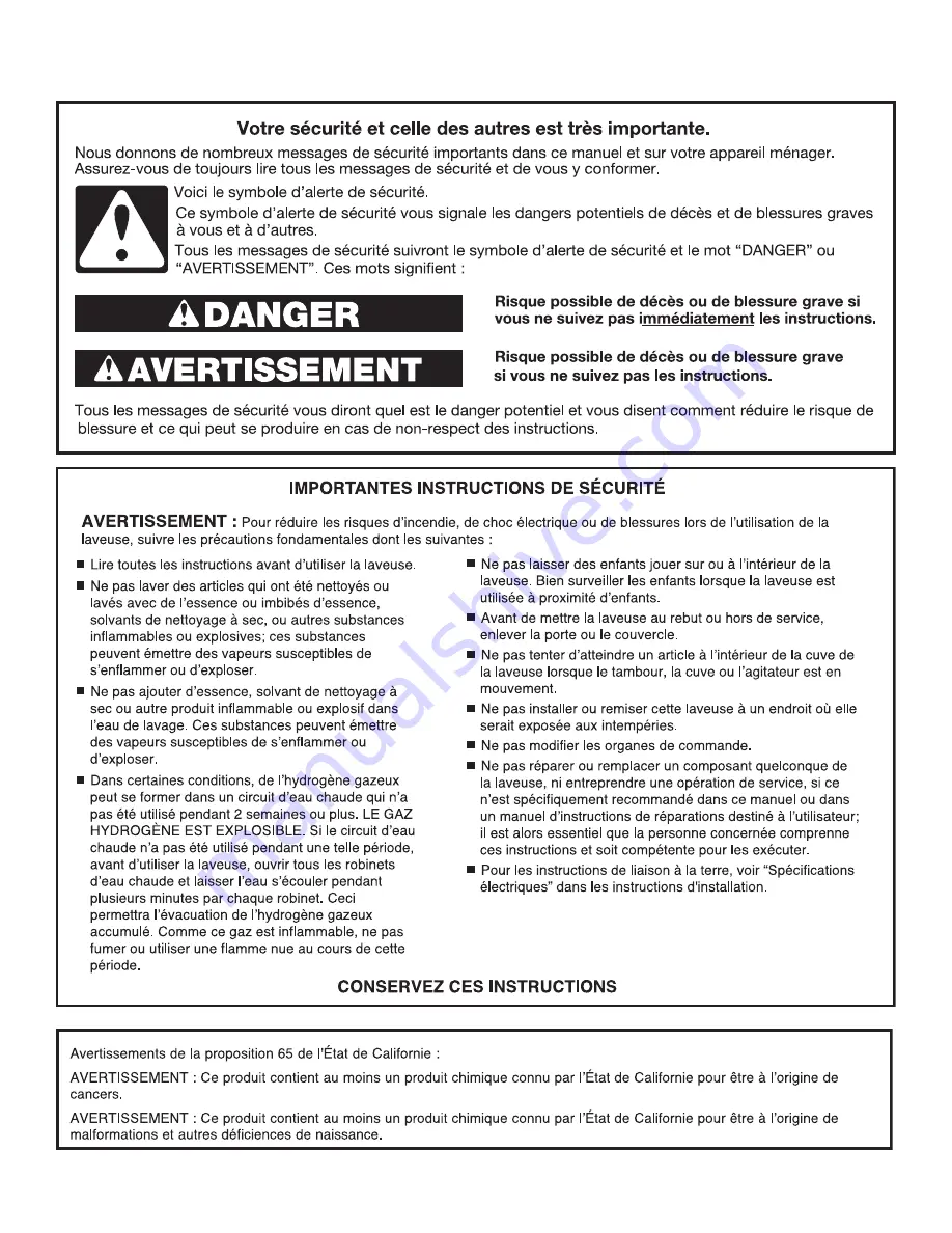 Amana nfw5800d Use & Care Manual Download Page 21