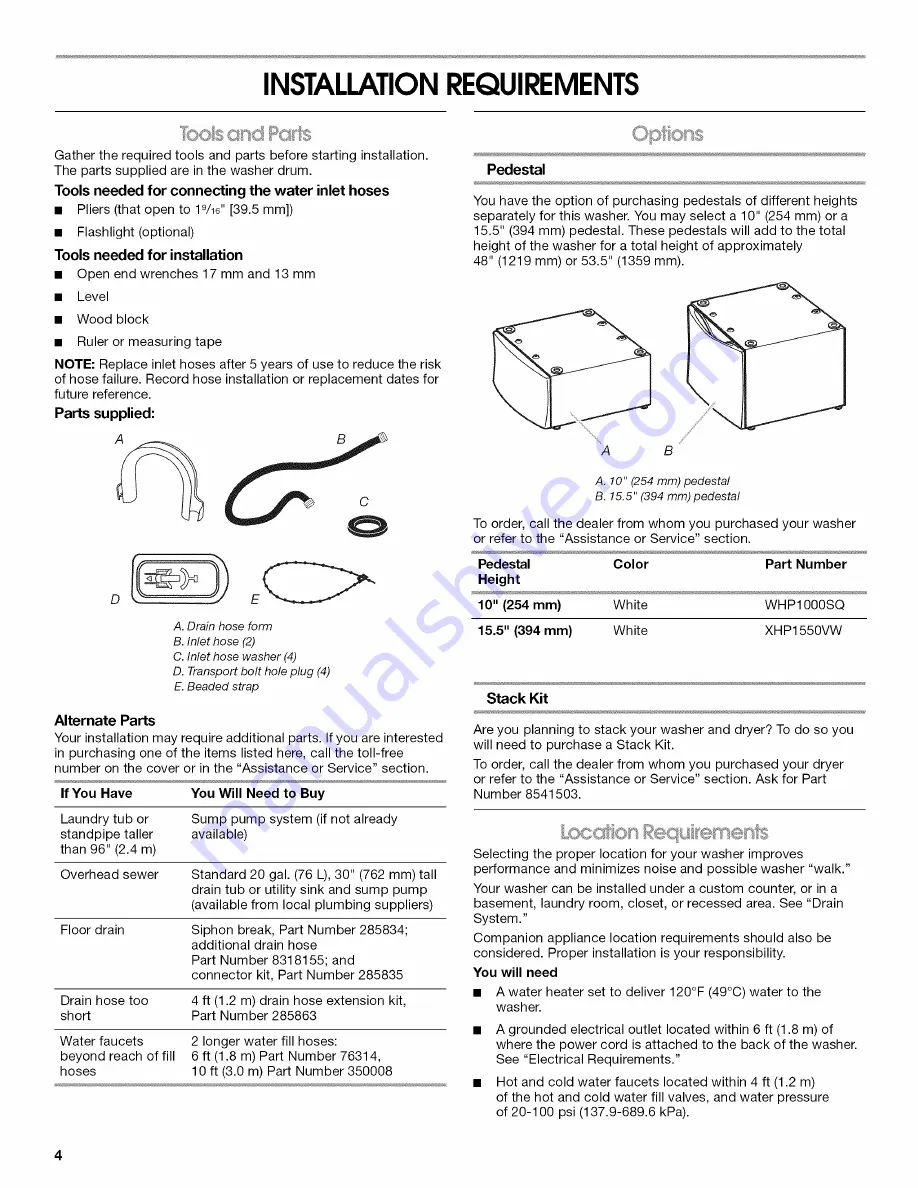 Amana NFW7600XW00 Use & Care Manual Download Page 4