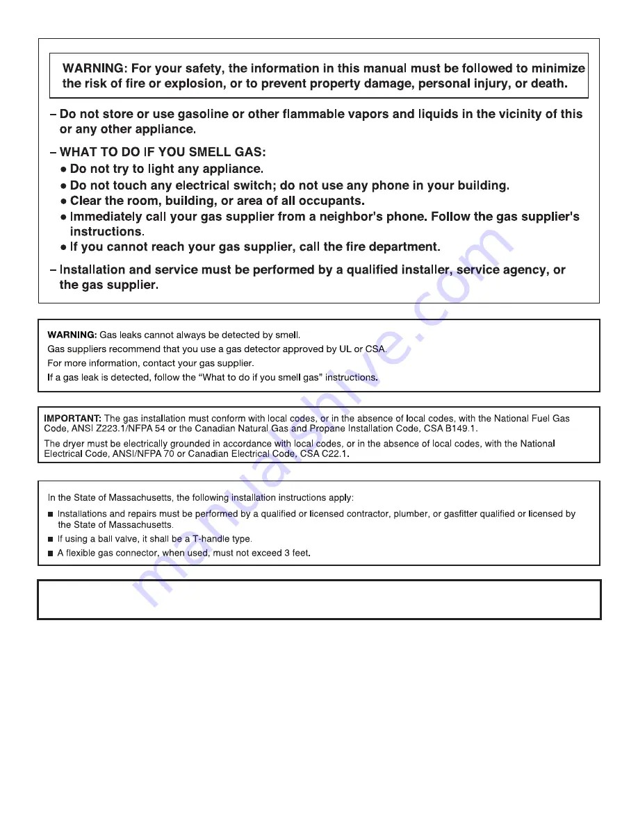 Amana NGD5700B Instructions Manual Download Page 3