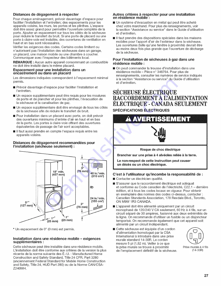 Amana NGD5700BW0 Скачать руководство пользователя страница 27