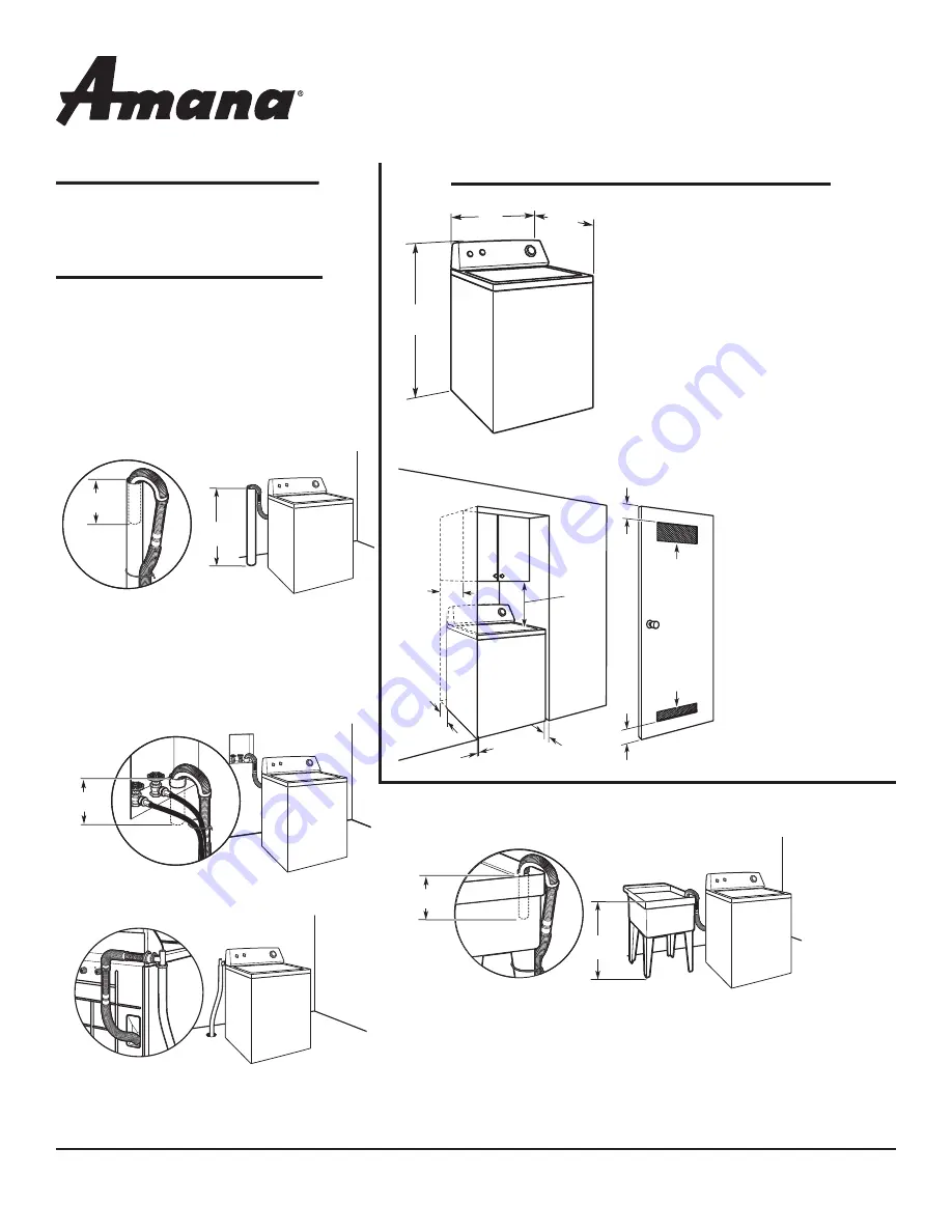 Amana NTW4500V Dimensions And Installation Download Page 1