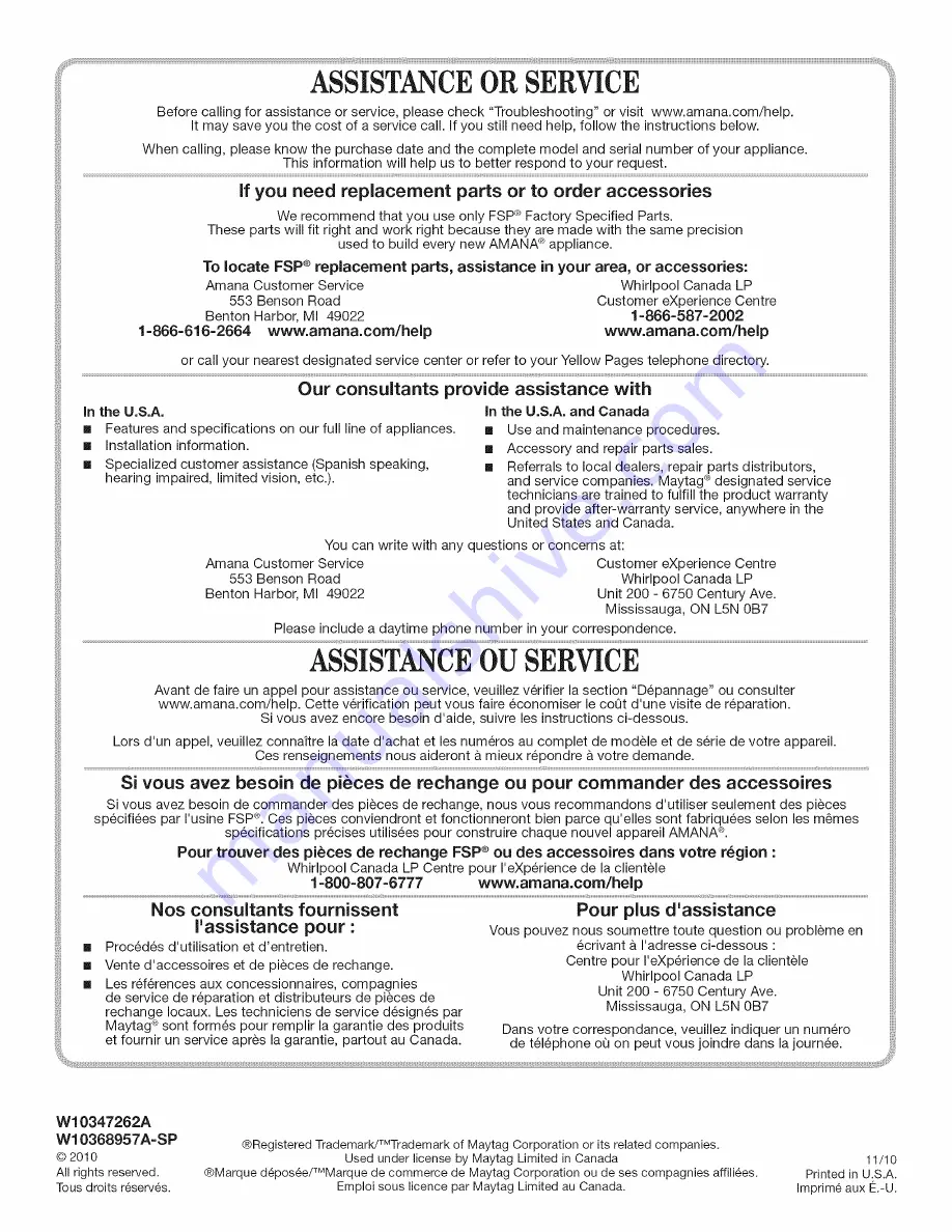 Amana NTW4500XQ0 User Instructions Download Page 20