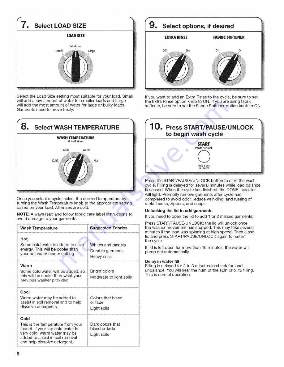 Amana NTW4501XQ0 Use And Care Manual Download Page 8