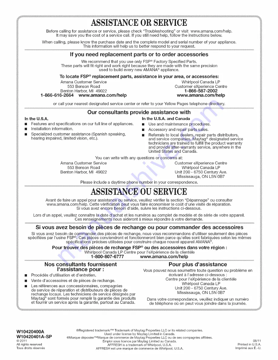 Amana NTW4501XQ0 Use And Care Manual Download Page 32