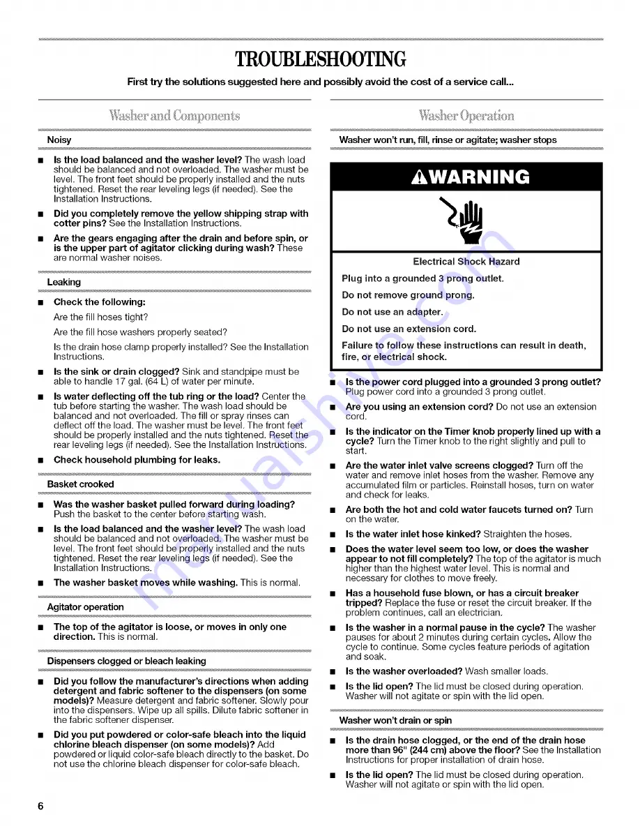 Amana NTW5505TQ0 User Instructions Download Page 6