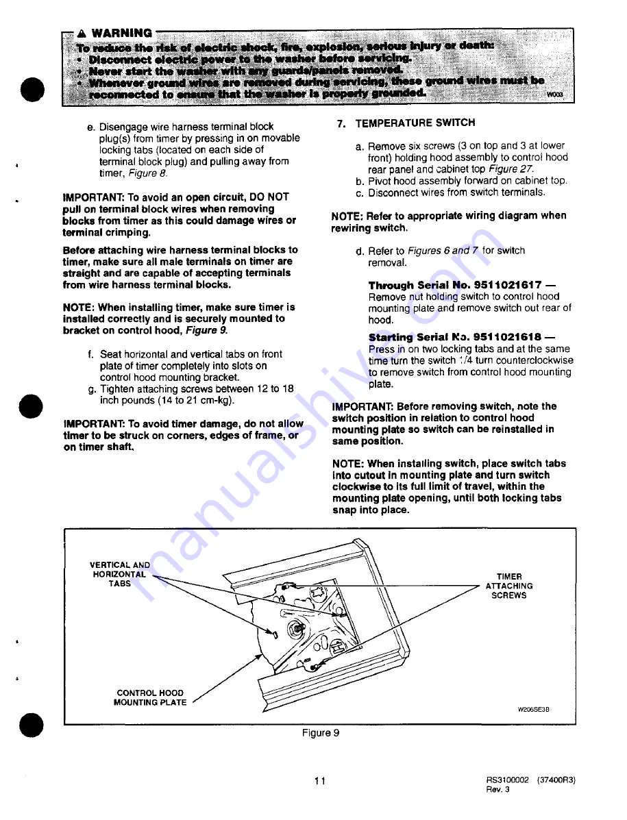 Amana Speed Queen AWM190W2 Service Manual Download Page 12