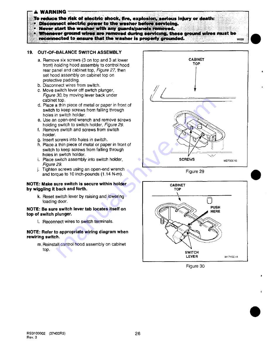 Amana Speed Queen AWM190W2 Service Manual Download Page 27