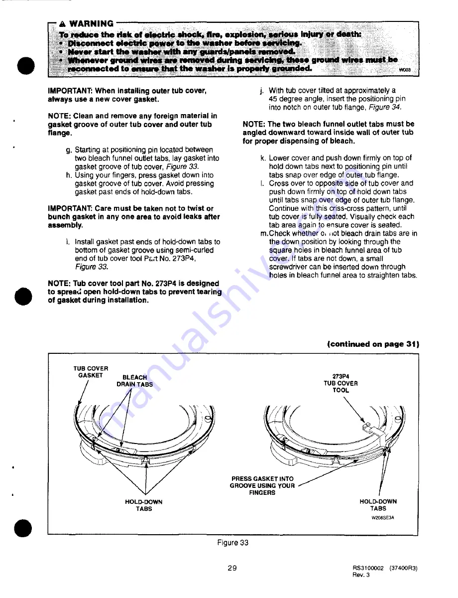 Amana Speed Queen AWM190W2 Service Manual Download Page 30