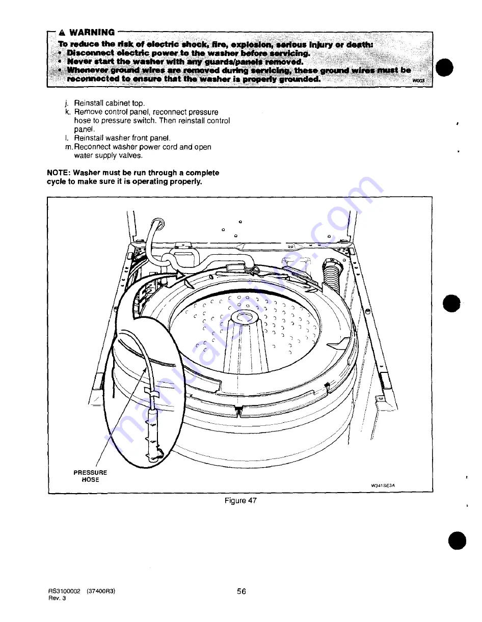 Amana Speed Queen AWM190W2 Service Manual Download Page 57