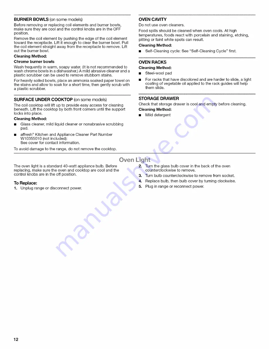 Amana W10572534A User Instructions Download Page 12