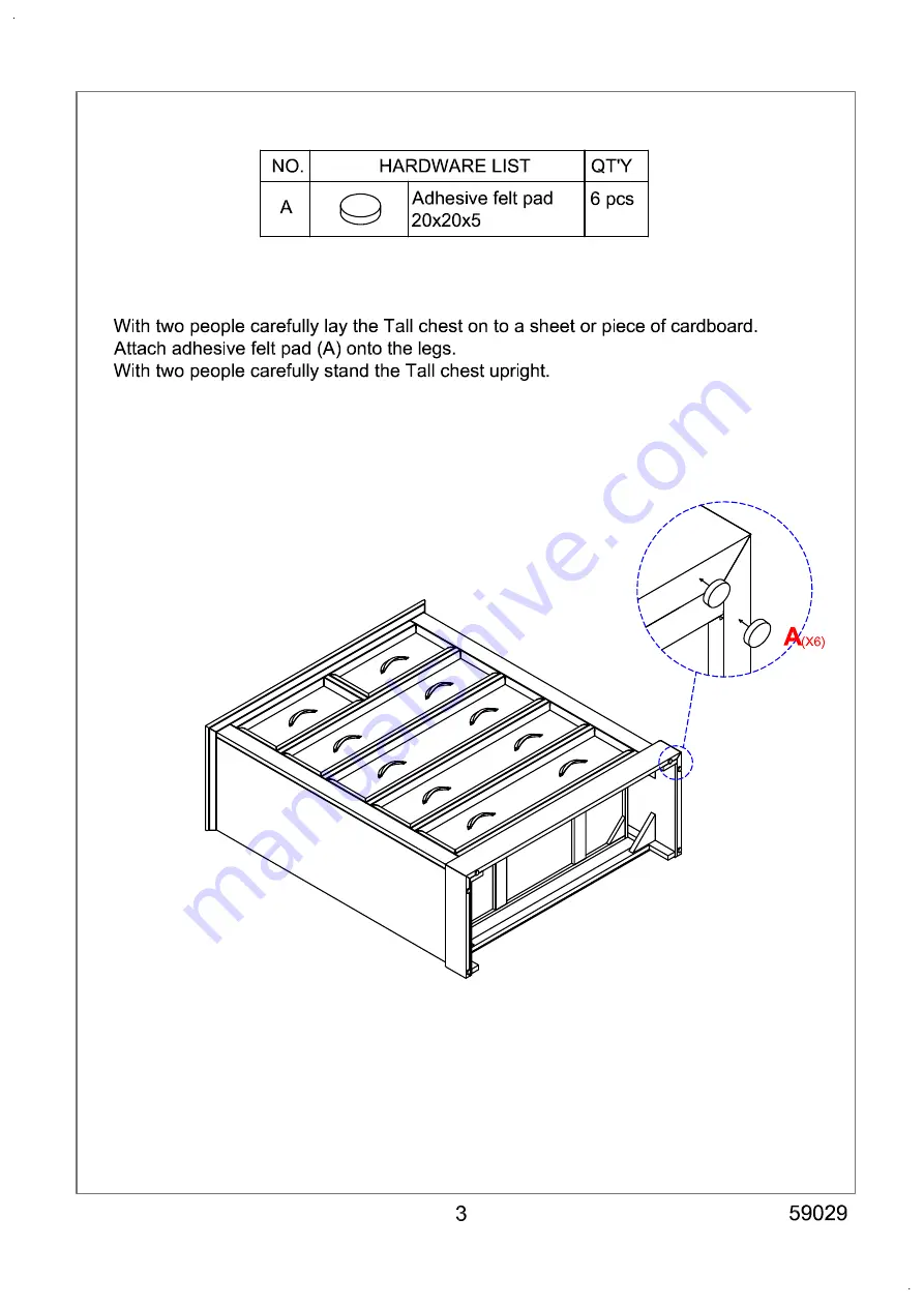 Amart Furniture 59029 Assembly Instruction Manual Download Page 3