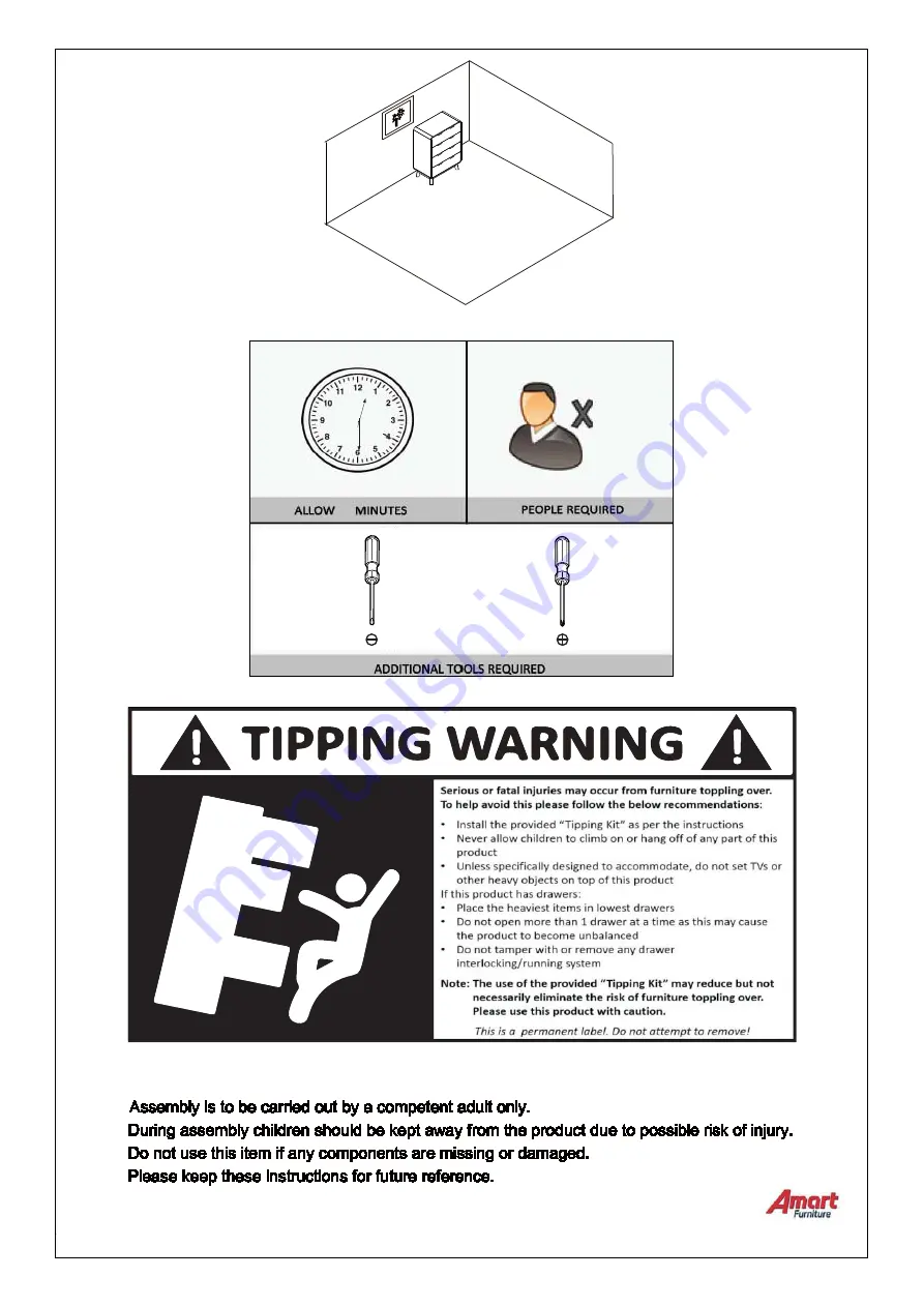 Amart Furniture DALVIN 74029 Assembly Instruction Manual Download Page 2