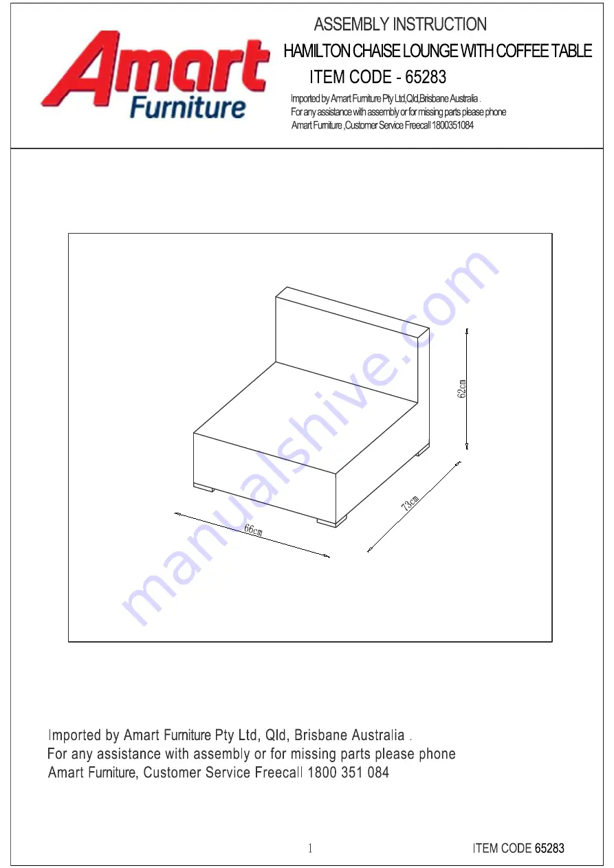 Amart Furniture HAMILTON 65283 Assembly Instruction Manual Download Page 8