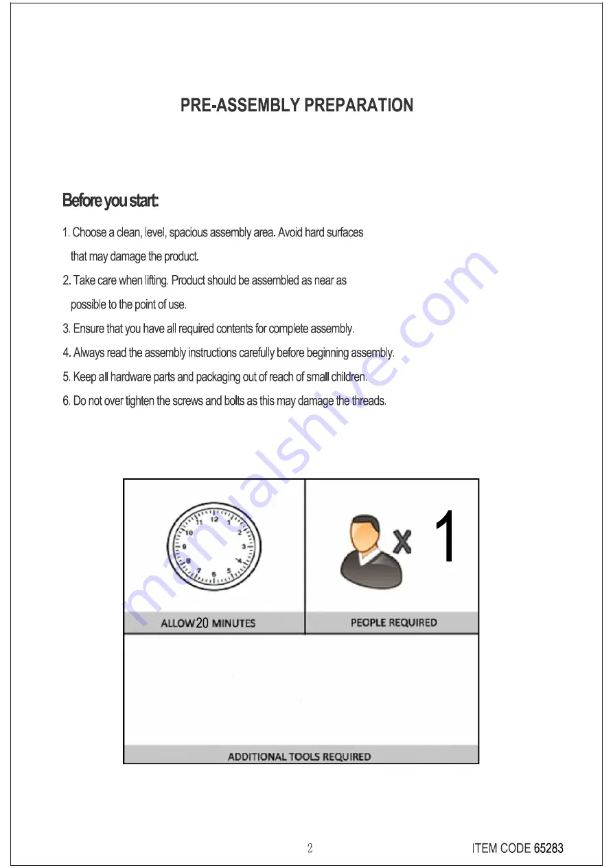 Amart Furniture HAMILTON 65283 Assembly Instruction Manual Download Page 16